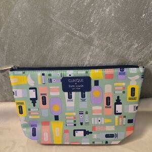 Clinique x kate spade Cosmetic Pouch - Pastel Green Multi New